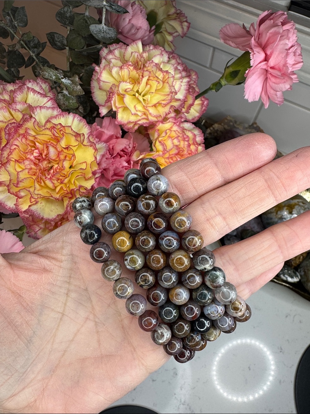 Natural Ocean Jasper Bracelet (listing is for one): B1023